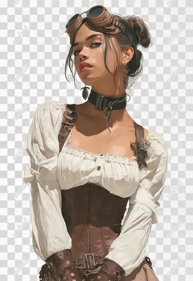 PNG Steampunk Dystopian Character Portrait PNG Steampunk Dystopian Character Portrait