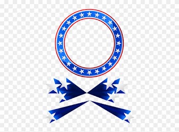 Png Stock American Oval Frame And Stars Decor Png - Circle Frame With Stars