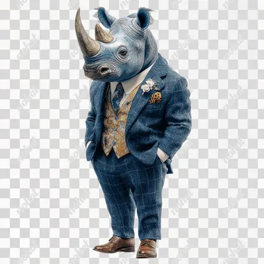 PNG Stylish Blue Rhino at a Wedding PNG Stylish Blue Rhino at a Wedding