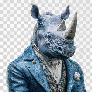 PNG Stylish Blue Rhino at a Wedding PNG Stylish Blue Rhino at a Wedding