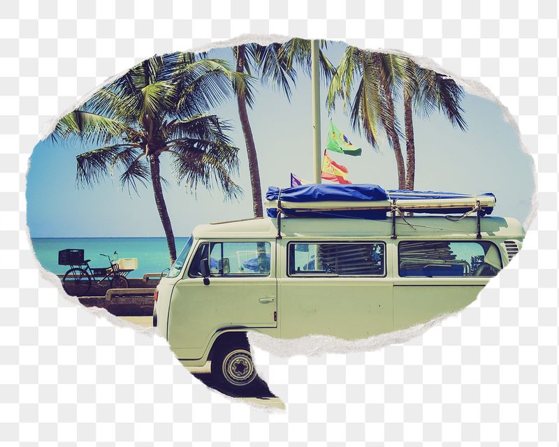 Png Summer camper van sticker, | Free PNG - rawpixel