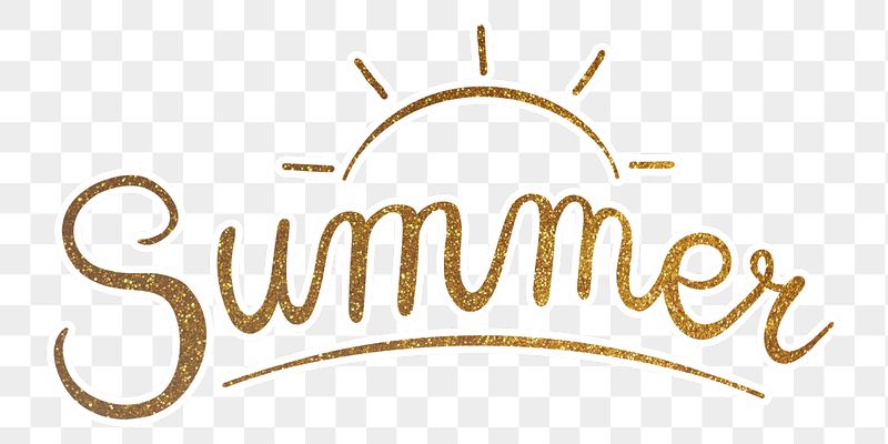 PNG summer word, gold glittery | Free PNG - rawpixel