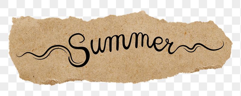 PNG summer word, ripped paper, | Free PNG - rawpixel