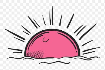 Png sunset funky hand drawn doodle cartoon sticker