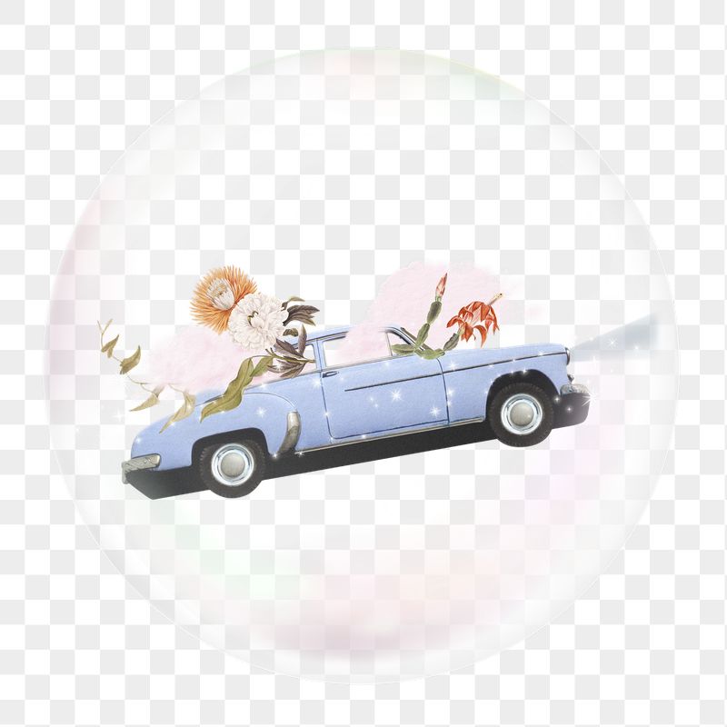 Png surreal flying car sticker, | Free PNG - rawpixel