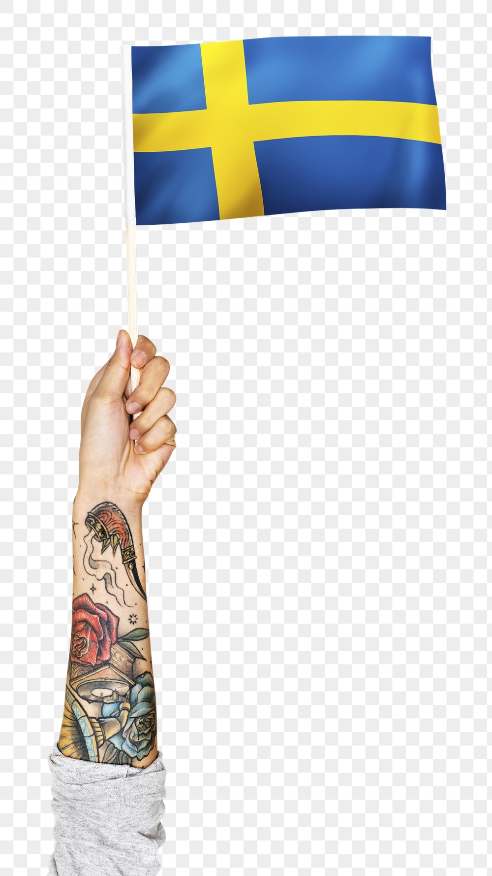 Png Sweden's flag, tattooed hand | Free PNG - rawpixel