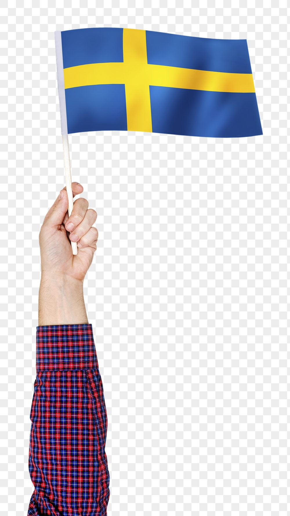 Png Swedish flag in hand | Free PNG - rawpixel