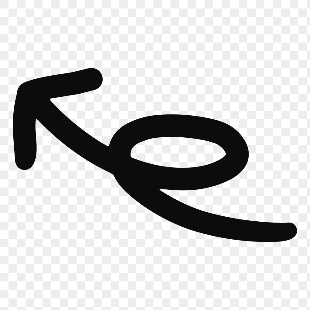 PNG swirly arrow, doodle collage | Free PNG - rawpixel