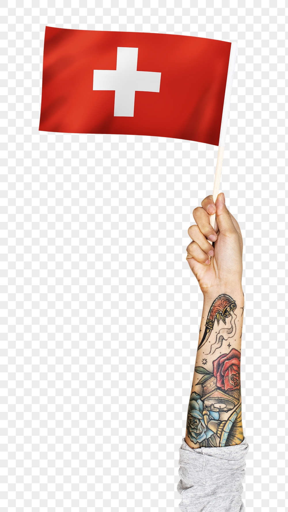 Png Switzerland's flag, tattooed hand | Free PNG - rawpixel