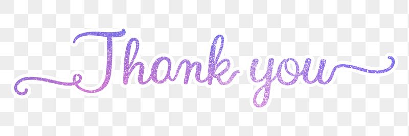PNG thank you, glittery purple | Free PNG - rawpixel