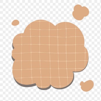 PNG thought bubble sticker in brown grid… | Free stock illustration | High Resolution graphic