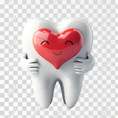 PNG Tooth Holding a Heart on a White Background for Dental Care Theme PNG Tooth Holding a Heart on a White Background for Dental Care Theme