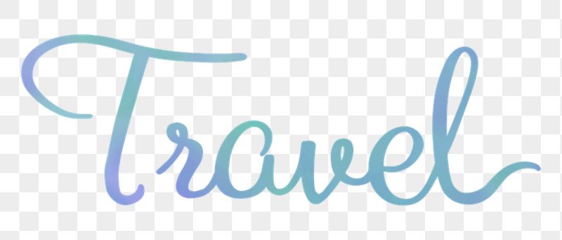 PNG travel word, blue calligraphy | Free PNG - rawpixel