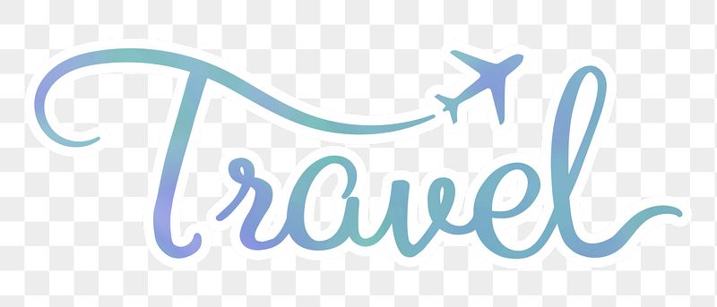 PNG travel word, blue calligraphy | Free PNG - rawpixel