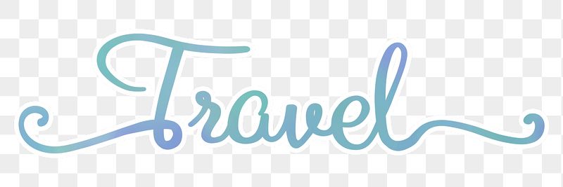PNG travel word, blue calligraphy | Free PNG - rawpixel
