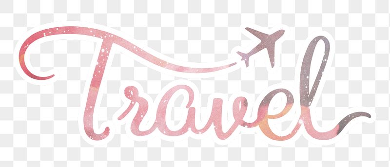 PNG travel word sticker, pastel | Free PNG - rawpixel
