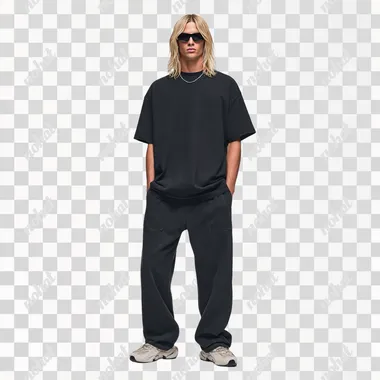 PNG Trendy Male Model in Stylish Sportswear PNG Trendy Male Model in Stylish Sportswear