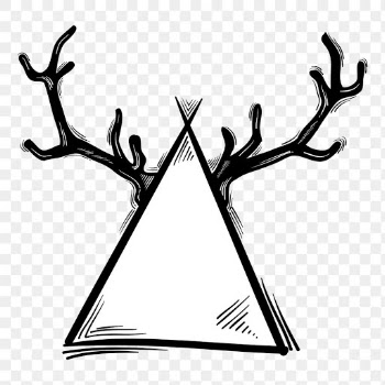 Png triangle horn doodle cartoon teen sticker