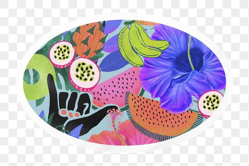 PNG tropical summer illustration sticker, | Free PNG - rawpixel