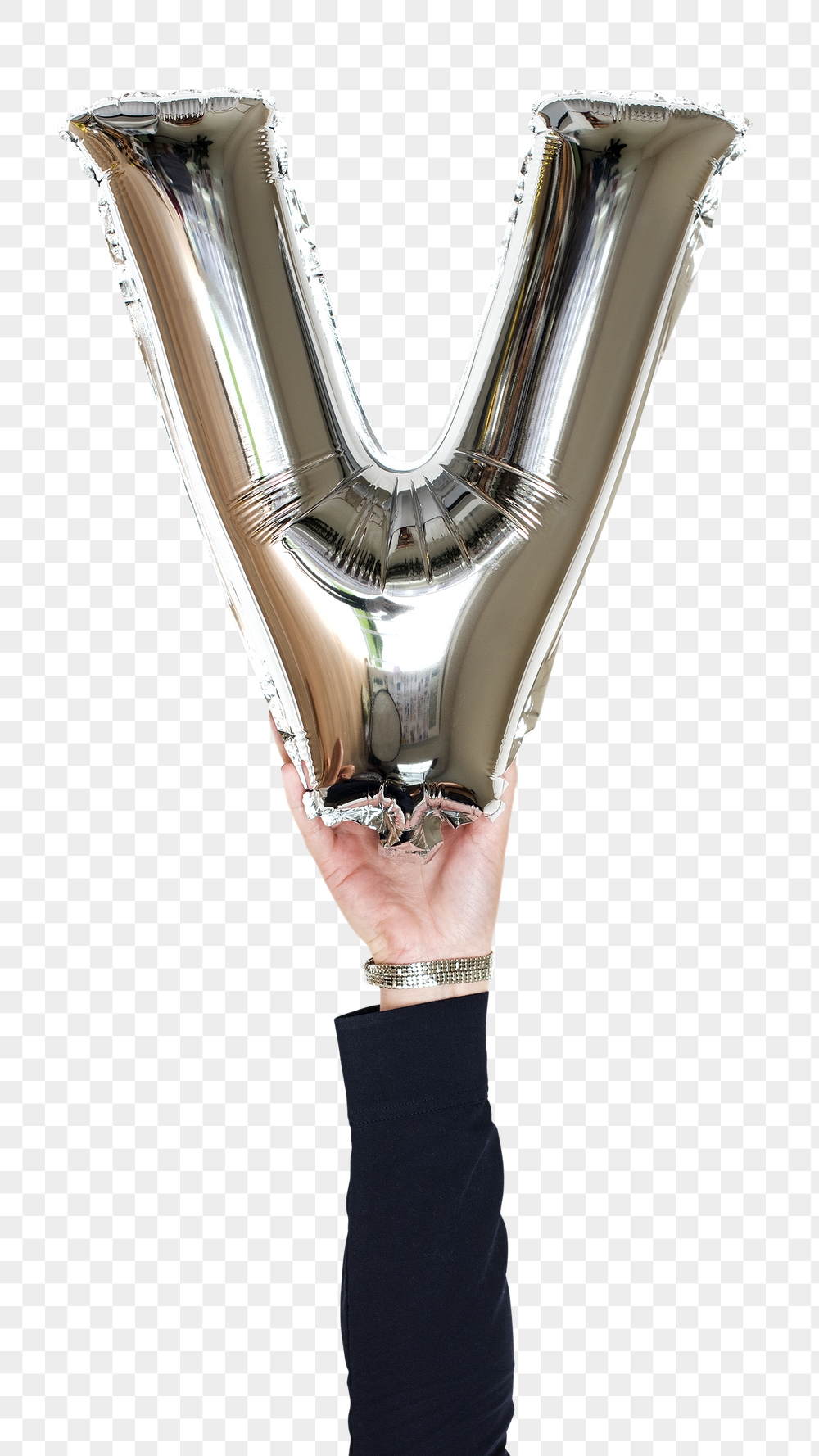 Png V alphabet balloon in hand | Free PNG - rawpixel