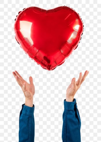 Png Valentines heart balloon mockup held by a… | Free stock illustration | High Resolution graphic