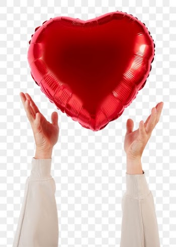 Png Valentines heart balloon mockup held by a… | Free stock illustration | High Resolution graphic