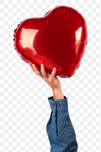 Png Valentines heart balloon mockup held by a… | Free stock illustration | High Resolution graphic