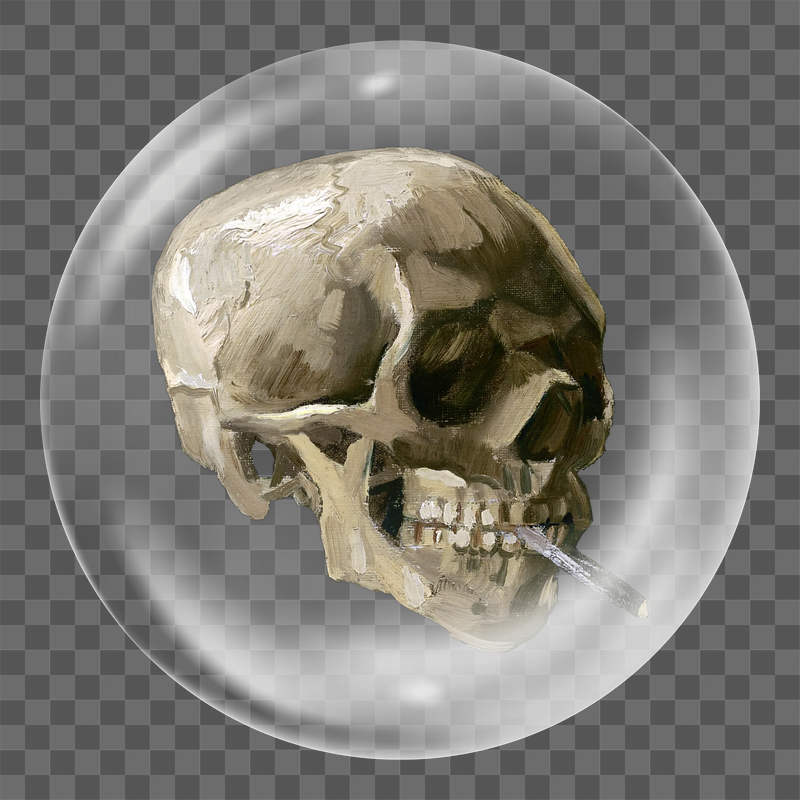 Png Van Gogh's smoking skull | Free PNG - rawpixel