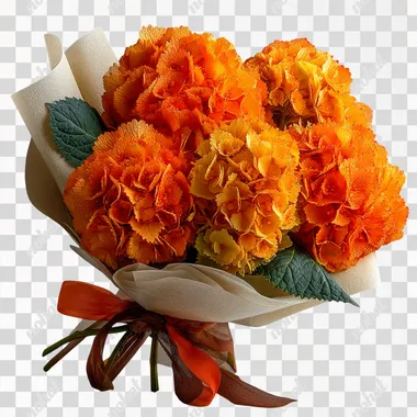 PNG Vibrant Orange Hydrangea Bouquet in DreamWorks Style PNG Vibrant Orange Hydrangea Bouquet in DreamWorks Style