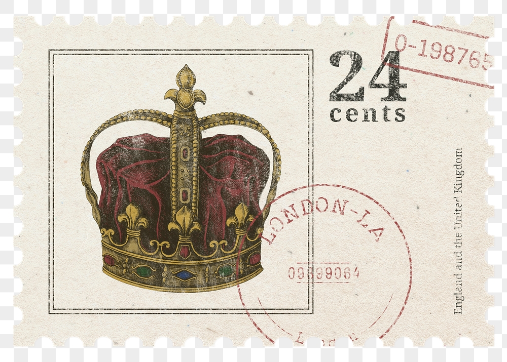 Png vintage crown stamp sticker, | Free PNG - rawpixel