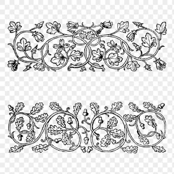 Png vintage floral dividers sticker, | Free PNG - rawpixel