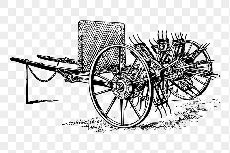PNG vintage haymaker machine sticker | Free PNG - rawpixel