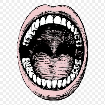 PNG vintage open mouth clipart, | Free PNG Illustration - rawpixel