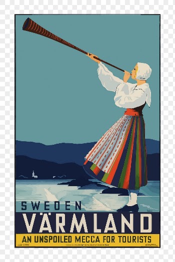 Png vintage Sweden travel poster | Free PNG - rawpixel
