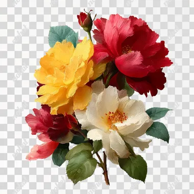 PNG Vivid Floral Rose Bouquets on Transparent Background PNG Vivid Floral Rose Bouquets on Transparent Background