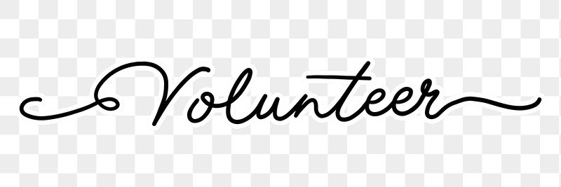 PNG volunteer, minimal black calligraphy, | Free PNG - rawpixel