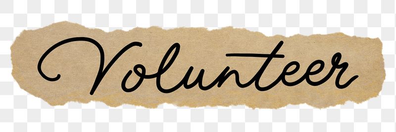 PNG volunteer word, black calligraphy | Free PNG - rawpixel