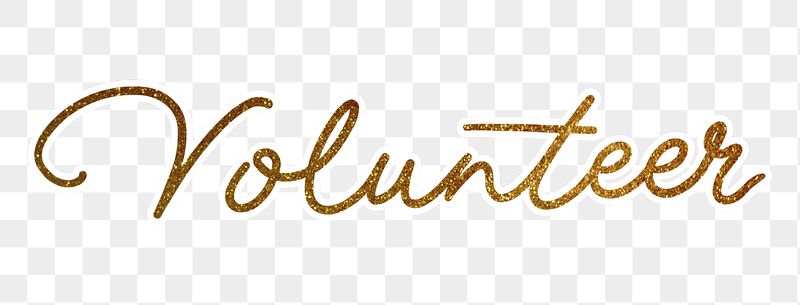 PNG volunteer word, gold glittery | Free PNG - rawpixel
