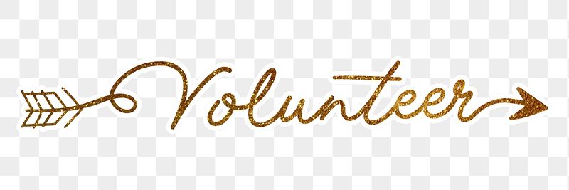 PNG volunteer word, gold glittery | Free PNG - rawpixel
