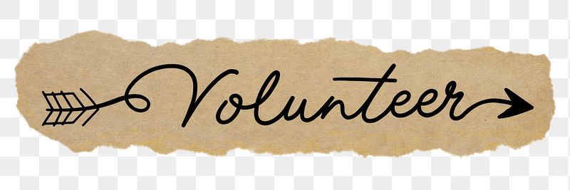 PNG volunteer word, torn paper, | Free PNG - rawpixel