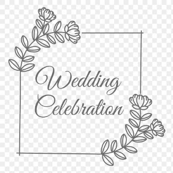 Png wedding logo in botanical vintage style | Free stock illustration | High Resolution graphic