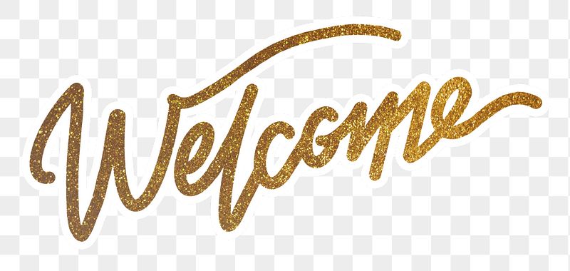 PNG welcome, gold glittery calligraphy, | Free PNG - rawpixel