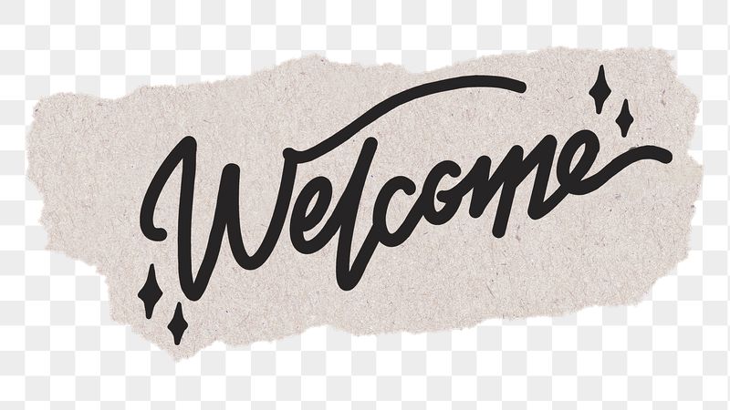 PNG welcome word, black calligraphy | Free PNG - rawpixel