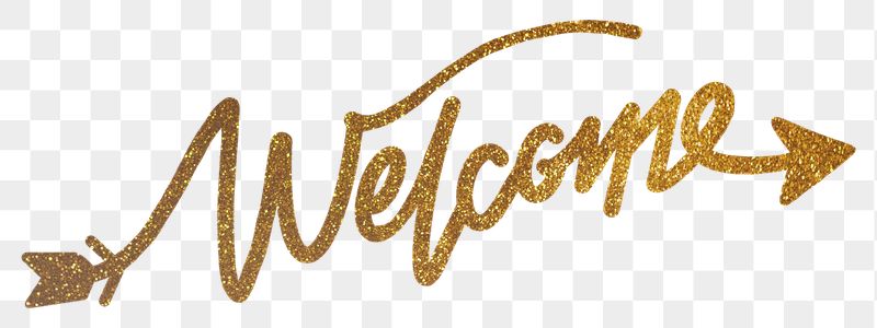 PNG welcome word, gold glittery | Free PNG - rawpixel