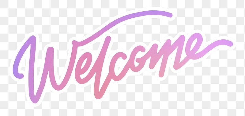 PNG welcome word sticker, pink | Free PNG - rawpixel