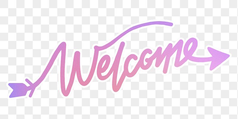 PNG welcome word sticker, pink | Free PNG - rawpixel