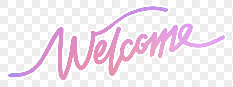 PNG welcome word sticker, pink | Free PNG - rawpixel