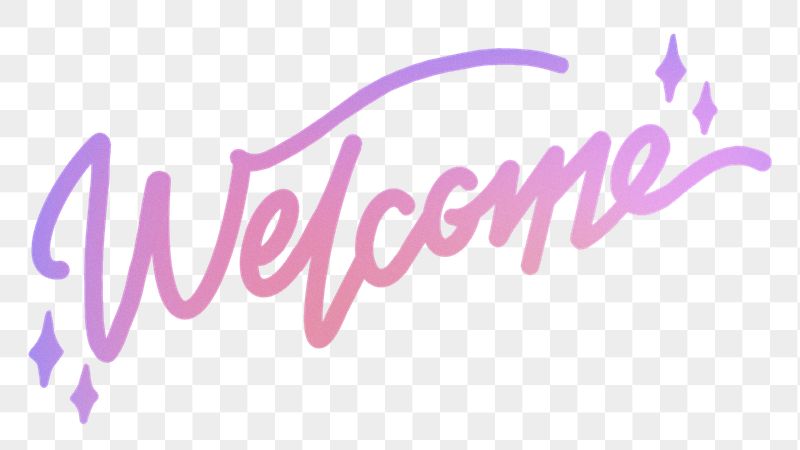 PNG welcome word sticker, pink | Free PNG - rawpixel
