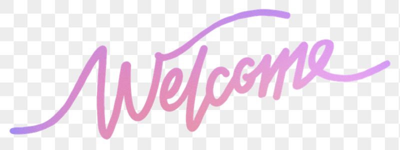 PNG welcome word sticker, pink | Free PNG - rawpixel