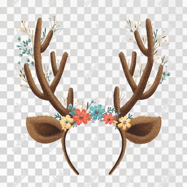 PNG Whimsical Reindeer Headband Illustration PNG Whimsical Reindeer Headband Illustration